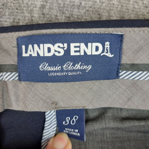 Lands End Men's 42R (39x31) 2 Piece Wool Blend Suit Navy Blue Traditional Fit - Picture 14 of 15